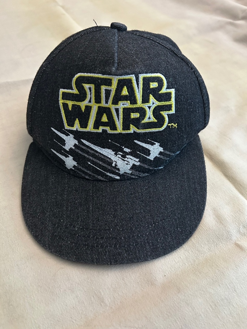 STAR WARS Youth Snapback Hat X-Wing Fighter Black Skull Underbill‎ Licensed